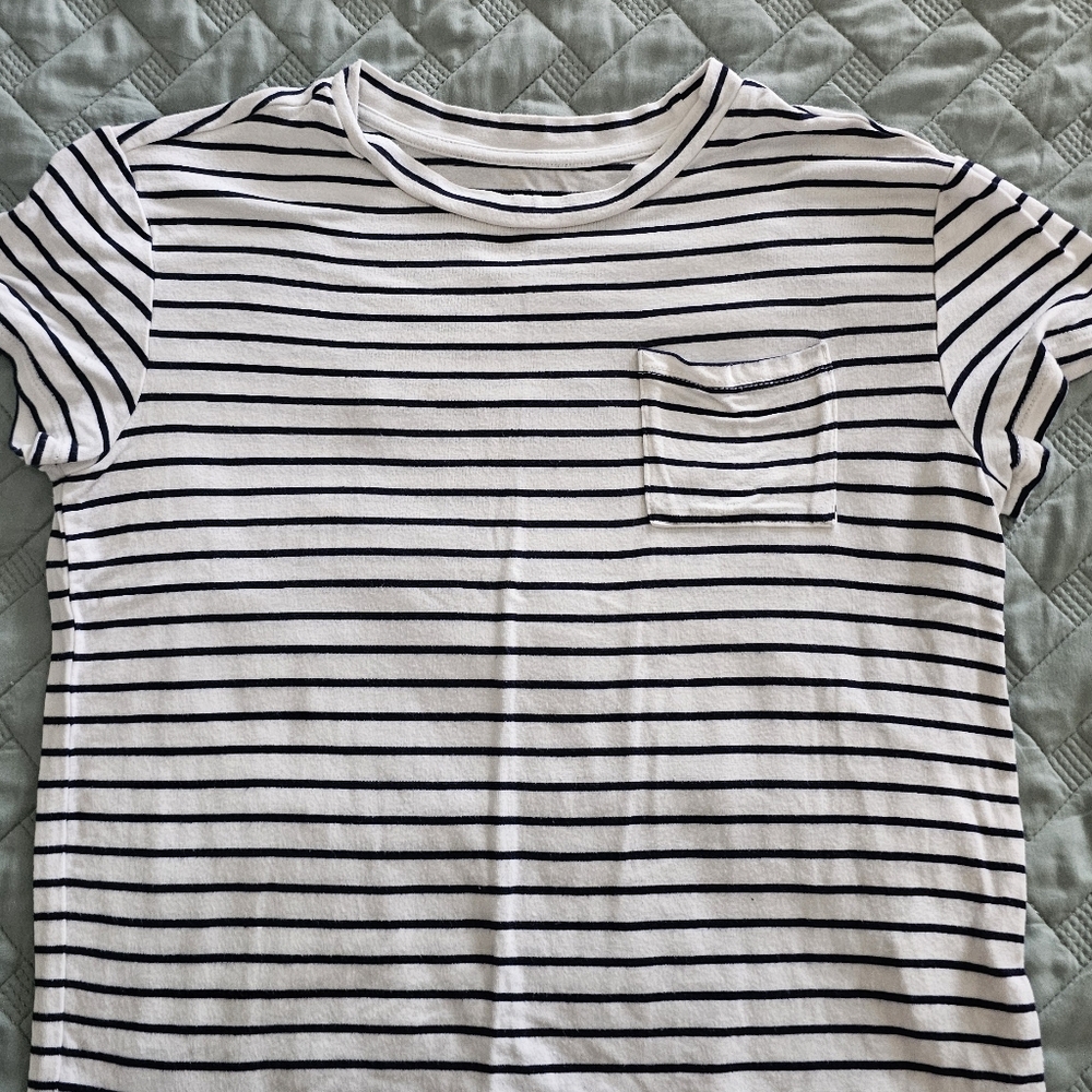 Nomad Bixby Black and White Striped Shirt Size M